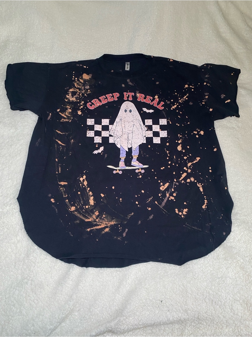 Black 'Creep It Real' Ghost Graphic Tee